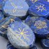 13pcs Natural Crystal Rune Stones Carved Witch Pagan Wiccan Reiki Healing Chakra-Clear Quartz view 4