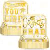 FoldTier 200 Pcs 2026 Graduation Party Dessert Plates Bulk 7 x 7 Inch Congrats Grad Paper Disposable Square Dessert Dinner Plates for Graduation Cocktail Supplies Party Decor (Square,Gold) view 1