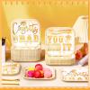 FoldTier 200 Pcs 2026 Graduation Party Dessert Plates Bulk 7 x 7 Inch Congrats Grad Paper Disposable Square Dessert Dinner Plates for Graduation Cocktail Supplies Party Decor (Square,Gold) view 2