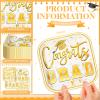 FoldTier 200 Pcs 2026 Graduation Party Dessert Plates Bulk 7 x 7 Inch Congrats Grad Paper Disposable Square Dessert Dinner Plates for Graduation Cocktail Supplies Party Decor (Square,Gold) view 3