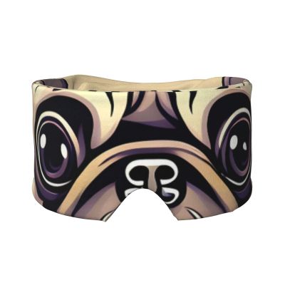 Juandeng Funny Cartoon Pug Puppy Dogs Print Sleep Mask Eye Mask For Adult Sleep Eye Ear Muffs Perfect For Travel Camping Meditation