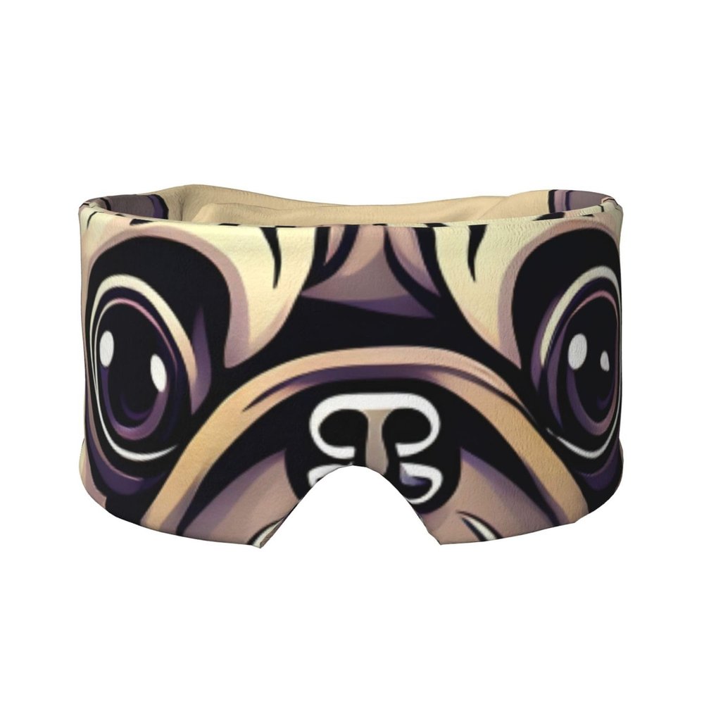 Juandeng Funny Cartoon Pug Puppy Dogs Print Sleep Mask Eye Mask For Adult Sleep Eye Ear Muffs Perfect For Travel Camping Meditation