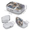 Pill Box 2 Compartment Medicine Pill Case Funny Cute Squirrel Printed Portable Pill Box Travel Pill Organizer for Pocket Purse Daily Medicine Vitamin Box Fish Oil Box Supplement Box view 2