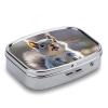 Pill Box 2 Compartment Medicine Pill Case Funny Cute Squirrel Printed Portable Pill Box Travel Pill Organizer for Pocket Purse Daily Medicine Vitamin Box Fish Oil Box Supplement Box view 3