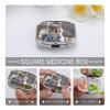 Pill Box 2 Compartment Medicine Pill Case Funny Cute Squirrel Printed Portable Pill Box Travel Pill Organizer for Pocket Purse Daily Medicine Vitamin Box Fish Oil Box Supplement Box view 4