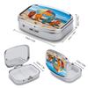 Pill Box 2 Compartment Medicine Pill Case Colorful Flip Flops Beach Ball Printed Portable Pill Box Travel Pill Organizer for Pocket Purse Daily Medicine Vitamin Box Fish Oil Box Supplement Box view 2