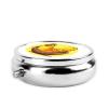 Bird's Nest Golden Chicken Round Pill Box. Portable Daily Medication Organizer, Travel-Friendly Design. view 3