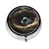 Little Bird Nest Round Pill Box. Portable Daily Medication Organizer, Travel-Friendly Design. view 1