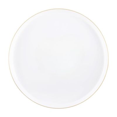 10 inch White Dinner Plates with Gold Rim Disposable, Elegant, Versatile Plates for Everyday Use, Parties, Desserts, and Special Occasions BPA-Free, Easy to Clean, and Stylish Tableware (30)
