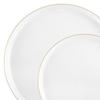 10 inch White Dinner Plates with Gold Rim Disposable, Elegant, Versatile Plates for Everyday Use, Parties, Desserts, and Special Occasions BPA-Free, Easy to Clean, and Stylish Tableware (30) view 2