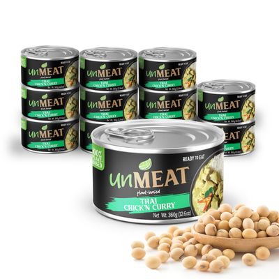 unMEAT Thai Chicken Curry Plant-Based Meal, 12.6 oz, 12 Pack