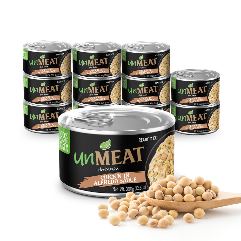 unMEAT Plant-Based Chicken in Alfredo Sauce, 12.6 oz, 12 Pack