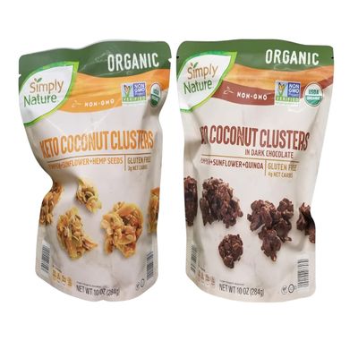 2-PACK, 2 FLAVORS Simply Nature Keto Coconut Clusters | Original & Dark Chocolate | Low-Carb, Keto-Friendly Snack | Deliciously Crunchy & Guilt-Free Treat | Perfect for Your Keto Lifestyle