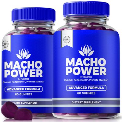 (2 Pack) Macho Power Gummies, Official Macho Power For Men, Natural Male Formula For Performance and Energy, MachoPower Gummy For Overall Well-Being, Premium Macho Power Powder Reviews (120 Gummies)