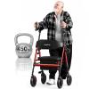 StrollAid Upright Walkers for Seniors, 450 lb Heavy Duty Stand Up Rollator Walker with Adjustable Soft Sponge Armsupport & Seat, Tall Standing Folding Rolling Walker with 8'' Wheel, Red view 1