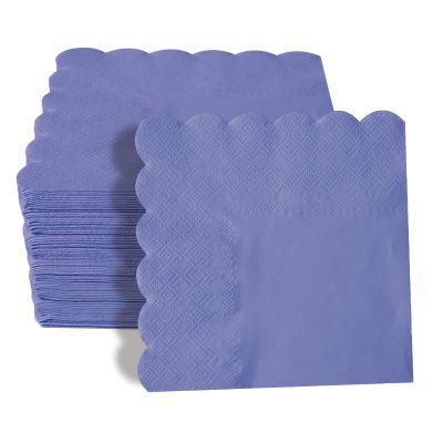 100 Pieces 2-ply Orange Scalloped Napkin Disposable Cocktail Napkins Dessert Napkins for Dinner Wedding Birthday Party Bridal Anniversary Reception Event (Orange)