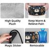 Hot Water Bag with Waist Cover Black Bears Leaf Warm Hot Water Bottle Belt Plush Double Hand Insert Wearable Water Bag Detachable Hot Bottle Pouch for Neck Shoulder Pain Relief view 3