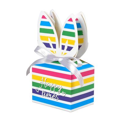 30pcs Easter Treat Boxes Cute Rabbit Bunny Candy Box Colorful Easter Paper Gift Box for Candy Cookie Goodie Easter Egg Container Easter Party Favor Decoration