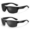 Missfive 2-Pack Mens Ultimate Bifocal Sunglasses with Readers Built In Sporty Upgraded Wrap Frame, UV400 Protection Driving & Reading Glasses for Outdoor +1.5 view 1