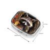 Pill Box Raccoon in The Fall Tree Hole Square Pill Case for Purse & Pocket 2 Compartment Medicine Pill Organizer Portable Travel Pillbox Medicine Vitamin Cod Liver Oil Storage Box view 2