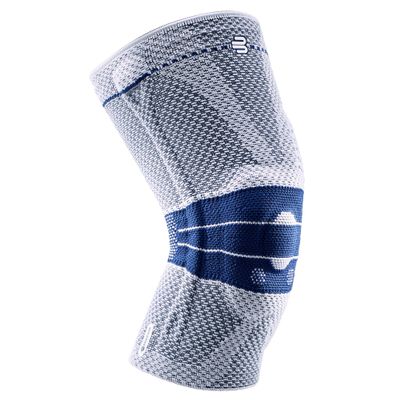 Bauerfeind - GenuTrain A3 - Arthritis Knee Support - Breathable Knit Knee Brace Helps Relieve Chronic Knee Pain and Irritation, Designed for Active People, Helps Stabilize Kneecap -Titanium, Right, Size 4