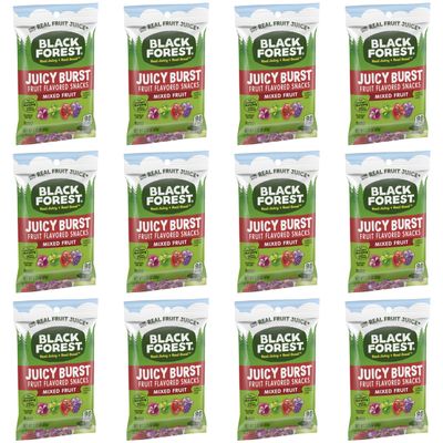 Black Forest Juicy Burst Fruit Snacks, Mixed Fruit, 2.25 Ounce Pouches (Pack of 12) bundled by SUPERDEALS with Mystery Gift