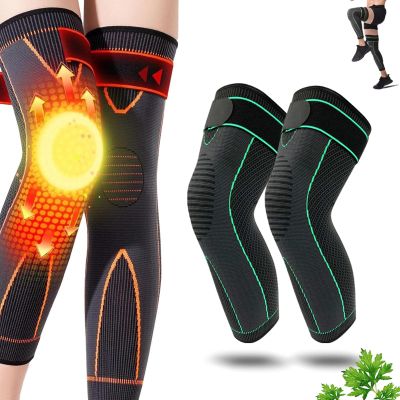 1 Pair Aicao Kneeca Acupressure Self Heating Knee Sleeve, Aicao Knee Protection for Warm, Ai cao Best Knee Brace For Women and Men, Relieve Knee Pain (Green,2XL (19.7" - 21.7 "))