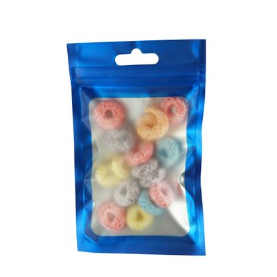 Blue with Window Flat Reclosable Storage Bags for Small Business, Bulk, Freeze Dried Candy, Party Favor, Beauty Wax Melt, Accessories Packaging Bags with Hang Hole (1000, 7.09 inch x 10.24 inch)
