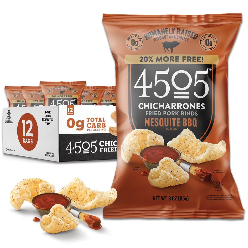 4505 Chicharrones Fried Pork Rinds - Barbeque, 12 Pack