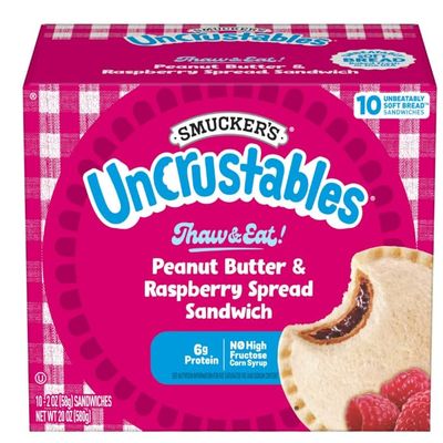 Uncrustables Peanut Butter and Raspberry Sandwich, 10 count (Frozen) - Pack of 3 (total 30 pieces)