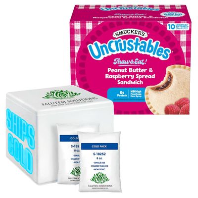 Uncrustables Peanut Butter and Raspberry Sandwich, 10 count (Frozen) - Pack of 6 (total 60 pieces)