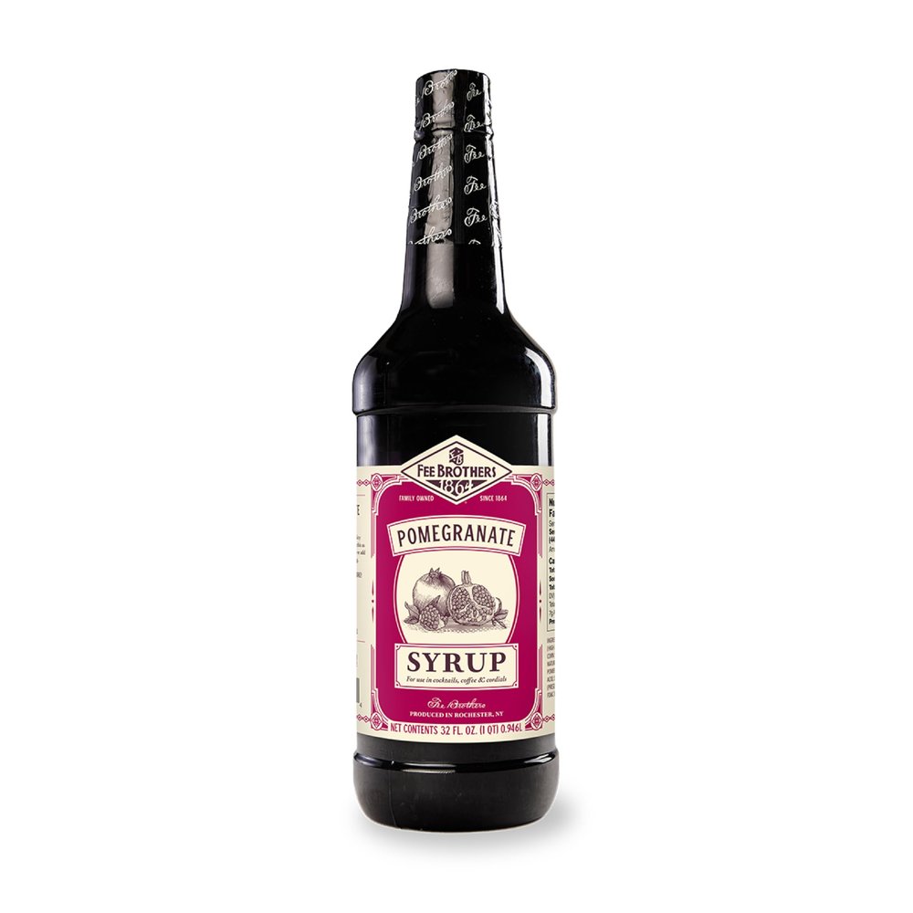 Fee Brothers Flavored Syrup Premium Cocktail, Coffee & Soda Drink Mixer for Home Bar and Beverage Recipes, Pomegranate, 32 Fl Oz (1 Quart)