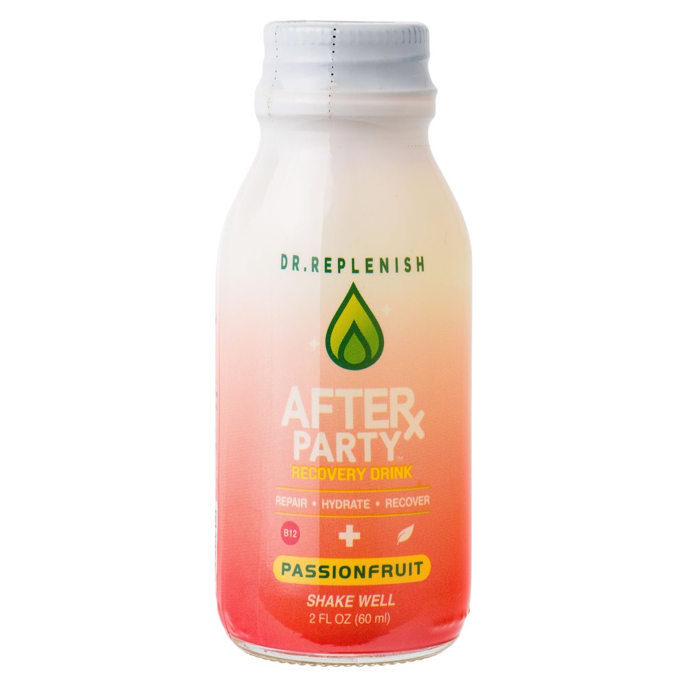 Replenish Beverages After Party | Recovery Drink | Passion Fruit Flavor | Post Party Hydration & Restoration | Trial Size / 2 FL OZ - 1 Pack