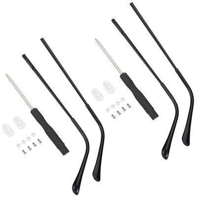 GORGECRAFT Alloy Eyeglasses Arms Replacement 2 Pairs Black Temple Anti-Slip Glasses Leg End Tips Accessories Repair Kit Universal Eyewear Frame Repairment with Screwdriver Screw Washers for Glasses