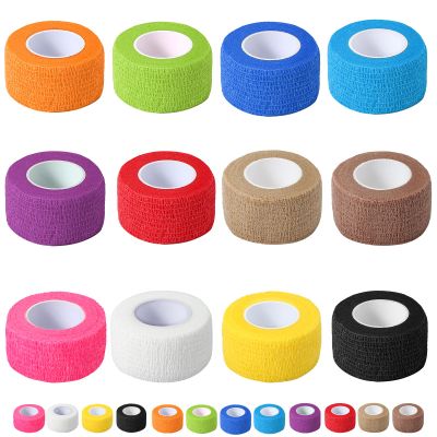 12 Pack Self Adhesive Bandage Wrap, 1 in x 5 Yards Non-Woven Self Adherent Cohesive Bandage, Vet Wrap Wound Tape for Thumb Finger Wrist Knee Ankle, Mix Colors