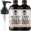 Bartenders Secret Sauce USDA Organic Demerara Syrup 2-Pack (16 oz Bottles) + Pump Rich Organic Cocktail Syrup for Old Fashioneds, Tiki Drinks, Coffee & Espresso Gluten Free, Non-GMO, OU Kosher view 1