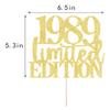 Limited EDITION 1989 cake topper 37th birthday happy birthday cake topper men and women cheer 37 years old handmade gold glitter cake decoration (1989) view 2