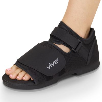 Vive Rounded Post Op Shoe for Injured Foot - Orthopedic Recovery Shoes for Women, Men - Lightweight, Adjustable Medical Walking Shoe for Post Surgery, Stress Fracture, Bunions, Sprains - Left or Right (XX-Large)