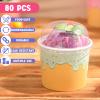 Jingmore 40 Count Paper Ice Cream Cups with Clear Dome Lids Disposable Dessert Cups Bulk Dessert Bowls Sundae Containers for Snack Yogurt Soup Birthday Ice Cream Party Supplies (6 oz) view 4