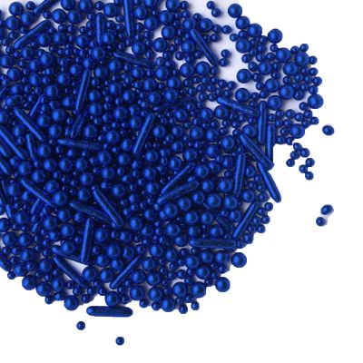 Sprinkles Blue Pearl Sugar Candy Mix Size Baking Cake Decorations Cupcake Toppers Celebrations Shaker Jar Wedding Shower Party (120g/4.2oz