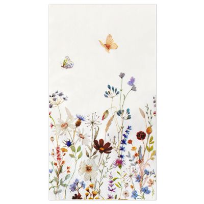100 Pack Spring Wildflower Paper Napkins - 3 Ply Watercolor Floral Guest Hand Towels Disposable, Decorative Dinner Napkins for Bathroom, Bridal Shower, Baby Shower, Tea Party & Birthday