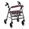 Maiyoinou Pink Ribbon Top Glides Universal Rollator Walker Seat and Backrest Covers Breast Cancer Skin Friendly Lightweight Rollator Walker Seat and Backrest Covers for Women Men view 1