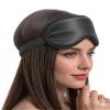 [3 Pack] QSYW Sleep Masks, Satin Eye Mask for Sleeping - Silky Eye Masks Bulk with Storage Bag & Elastic Strap,Black view 2