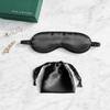 [3 Pack] QSYW Sleep Masks, Satin Eye Mask for Sleeping - Silky Eye Masks Bulk with Storage Bag & Elastic Strap,Black view 3