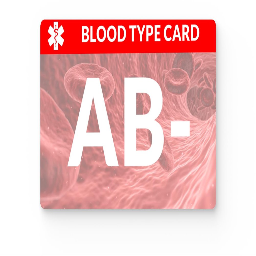 AB Negative and AB Positive Blood Type Medical Emergency Identification - Easy-to-Carry Emergency Information for Quick Access (AB Negative)