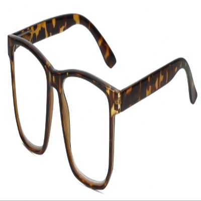 Calabria Unisex Rectangular Reading Glasses with Clear Lenses R861 Acetate Frame | Spring Hinge Readers for Men & Women | Magnification 0.00x & Brown Amber Tortoise Havana Crystal