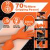 MEDPRAYER Industrial Orange Nitrile Gloves Disposable Rubber Gloves 8 Mil Raised Diamond Texture, Latex & Powder Free - Size M, Pack of 50 view 2