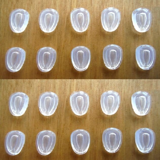 10 Pairs Nose Pads Nose Pieces Replacement for Oakley Holbrook Metal,Feedback,Blender,Deviation ..Push in Silicone Comfort Air Cushion Flexible Part Multi Selection... (10 Pairs)