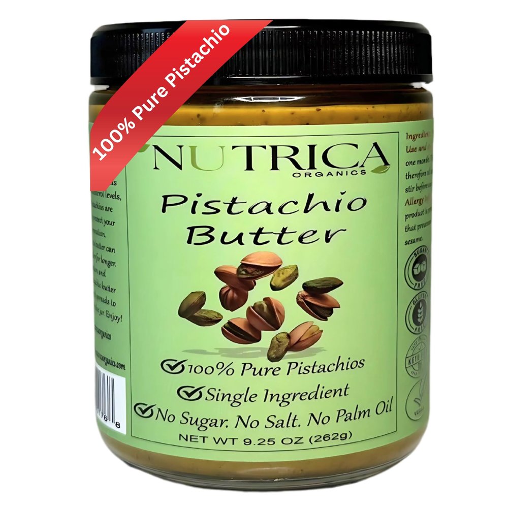 100% Pure Pistachio Butter, Single Ingredient, No Salt, No Sugar, No Palm Oil, No Additives, Vegan, Plant Based Protein, Premium Roasted Pistachios, Perfect For Dubai Chocolate With Knafeh. 9.25oz (262gr)