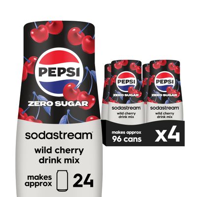 SodaStream Pepsi Wild Cherry Zero Sugar Drink Mix (440ml, Pack of 4)